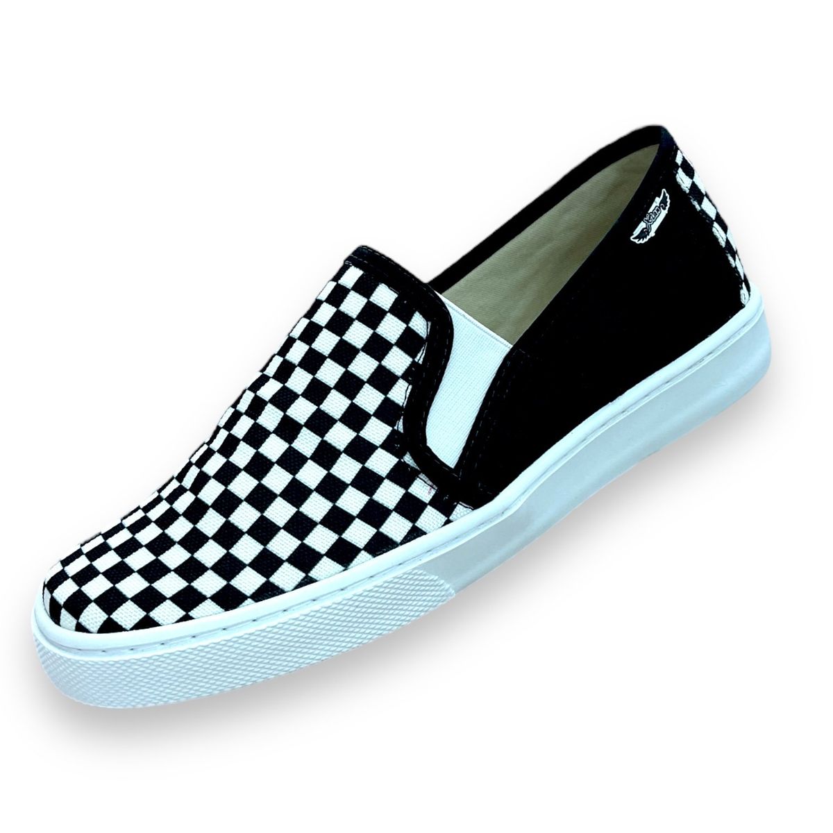 XIAN SHOES - Oxford mocasin cuadros negros Hombre