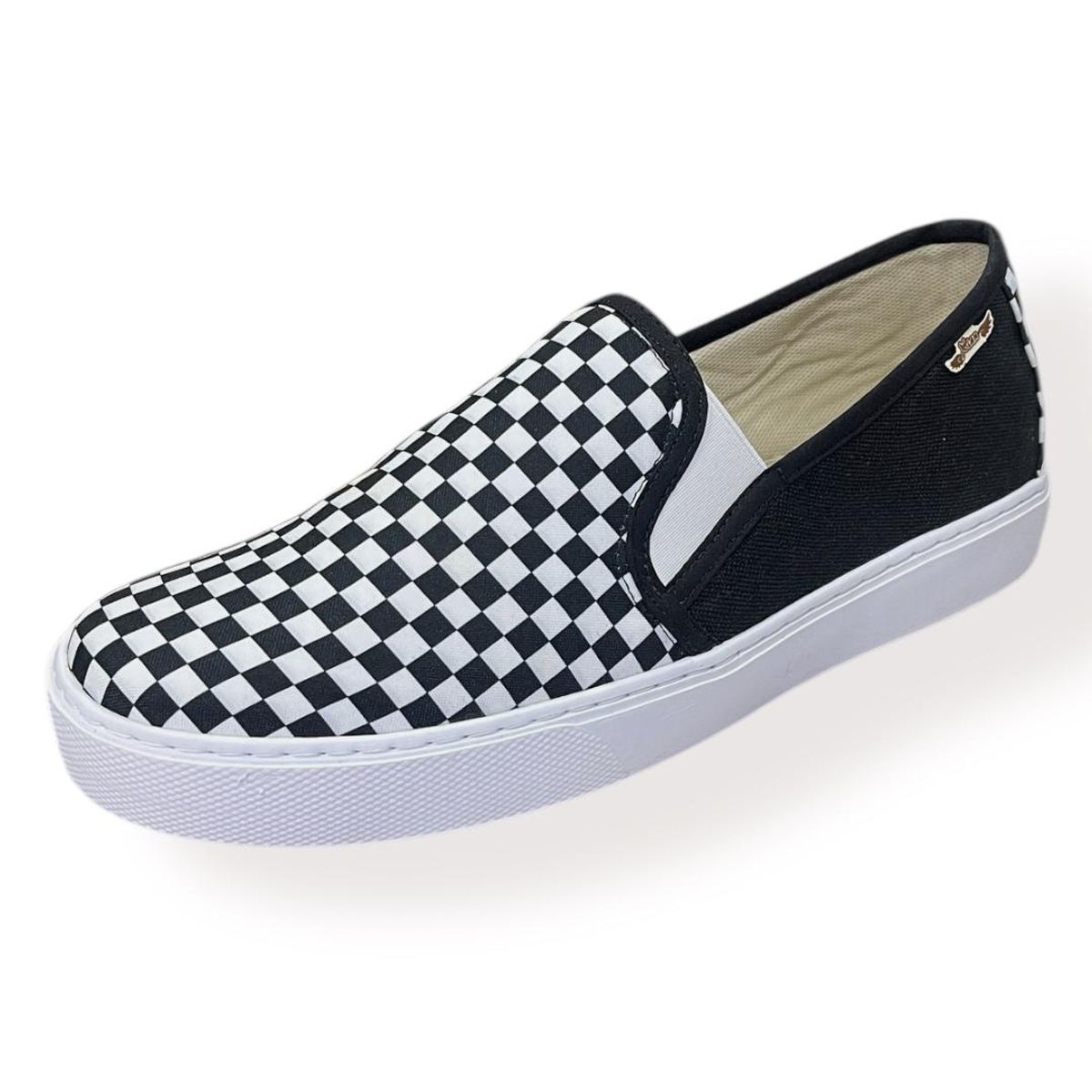 XIAN SHOES - Oxford mocasin cuadros negros Hombre