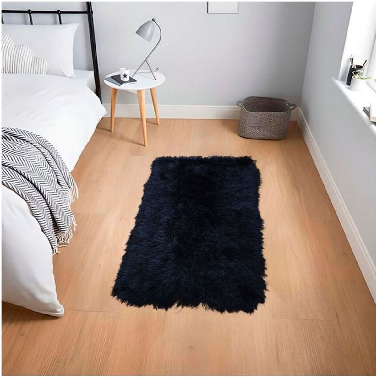 MITAPETE COM - Alfombra Tapete Moderno Negro 80 X 150cms