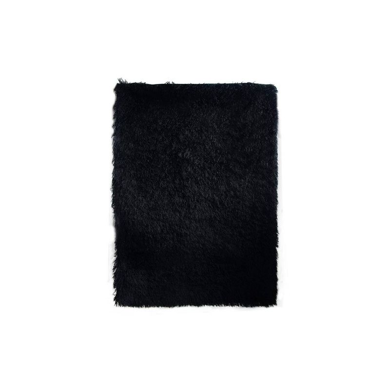 MITAPETE COM - Alfombra Tapete Moderno Negro 80 X 150cms