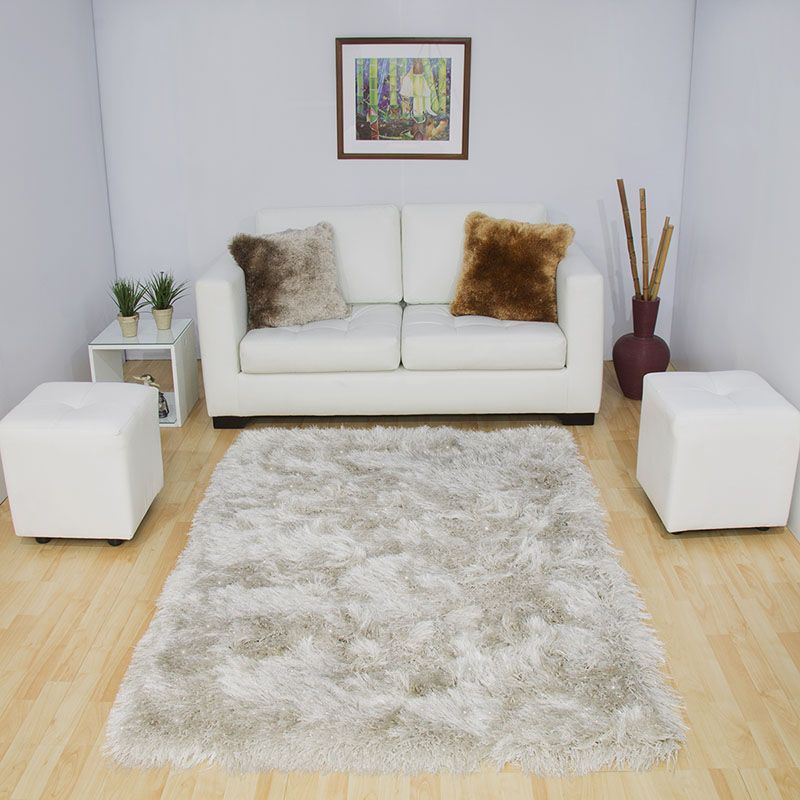 MITAPETE COM - Tapete Moderno Brillos 120 x 170cms Blanco Ivory