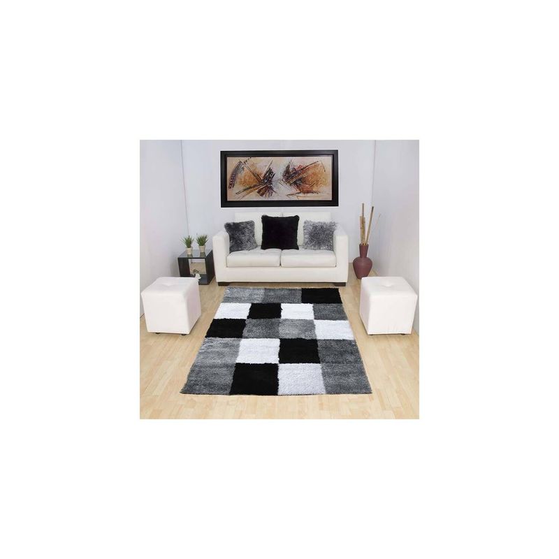 MITAPETE COM - Tapete moderno 80 x 150 cms negro y gris