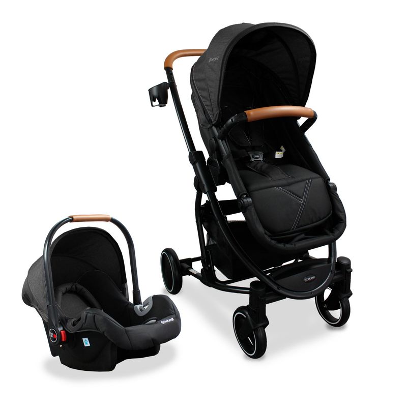 BEBESIT - Coche Moises Bebé Travel System Prima Negro Bebesit