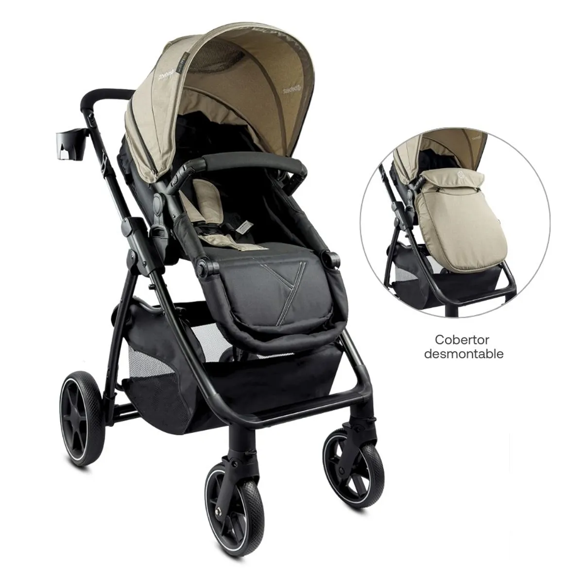 BEBESIT - Coche Moises Bebe Alfa Bebesit Beige