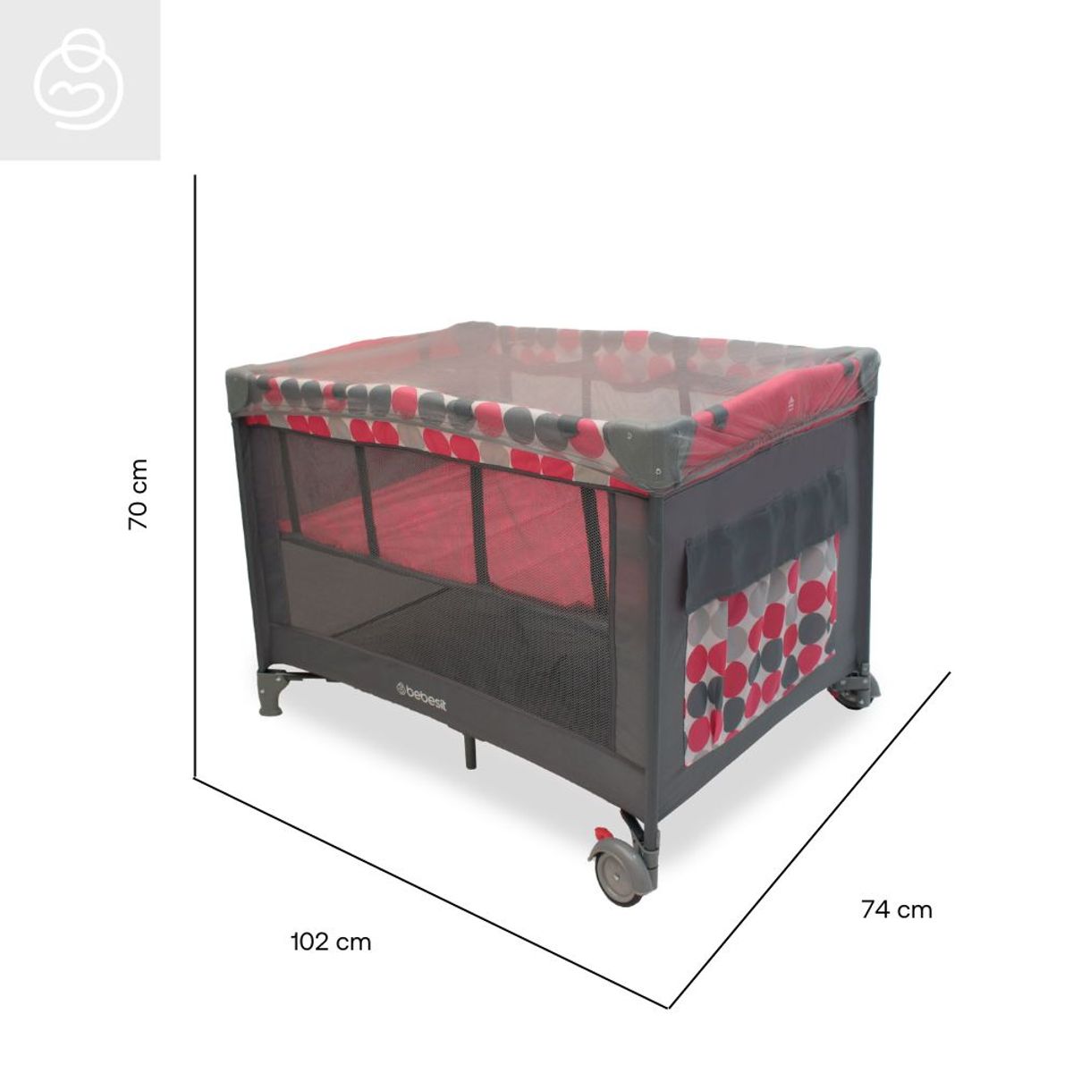 BEBESIT - Cuna Corral para Bebé Relax Rosa Bebesit