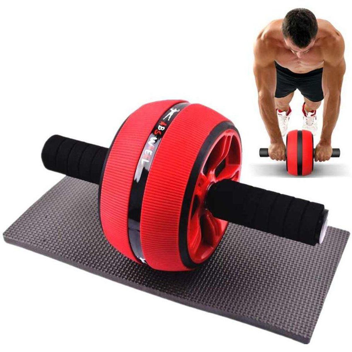 ZHOPI CO - Rueda Ancha Abdominal ABS Rodillo Gym Barril Y Tapete