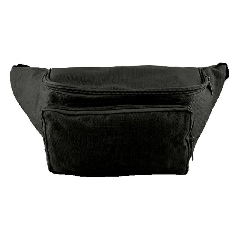 GENERICO - Bolso Canguro Riñonera - 3 bolsillos - Negro