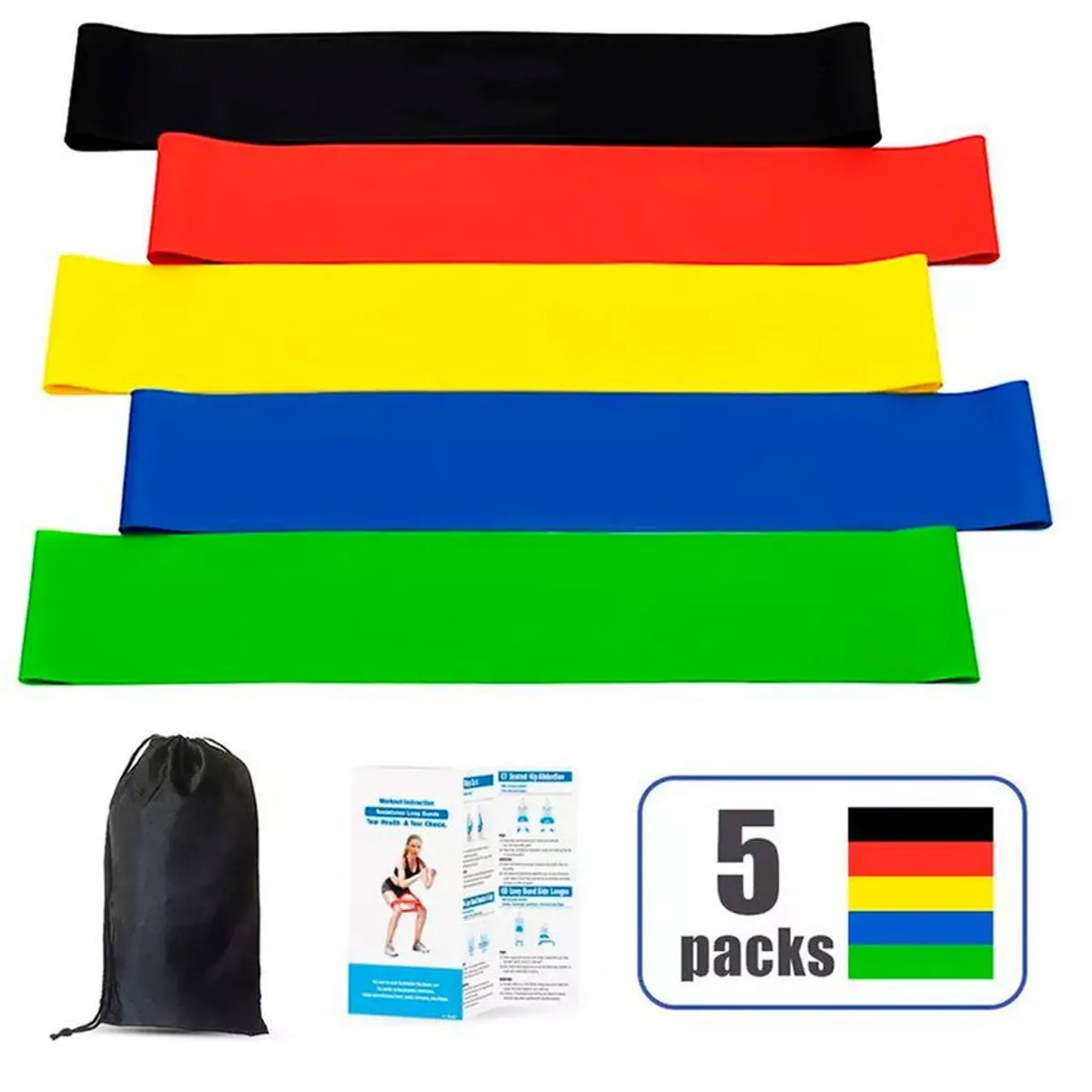 ZHOPI CO - Rueda Abdominal AB Wheel Y Bandas Resistencia 5Pcs Lisas