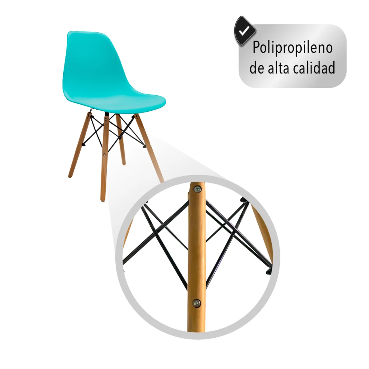 STAY ELIT - Set de 2 sillas minimalistas color azul-