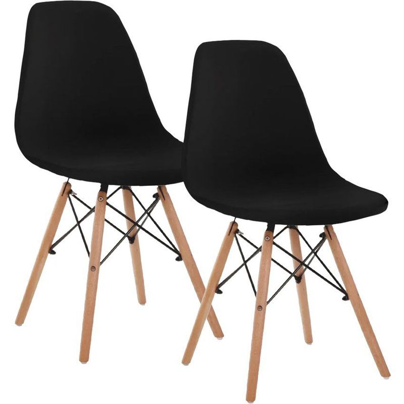 STAY ELIT - Set de 2 sillas minimalistas color negro