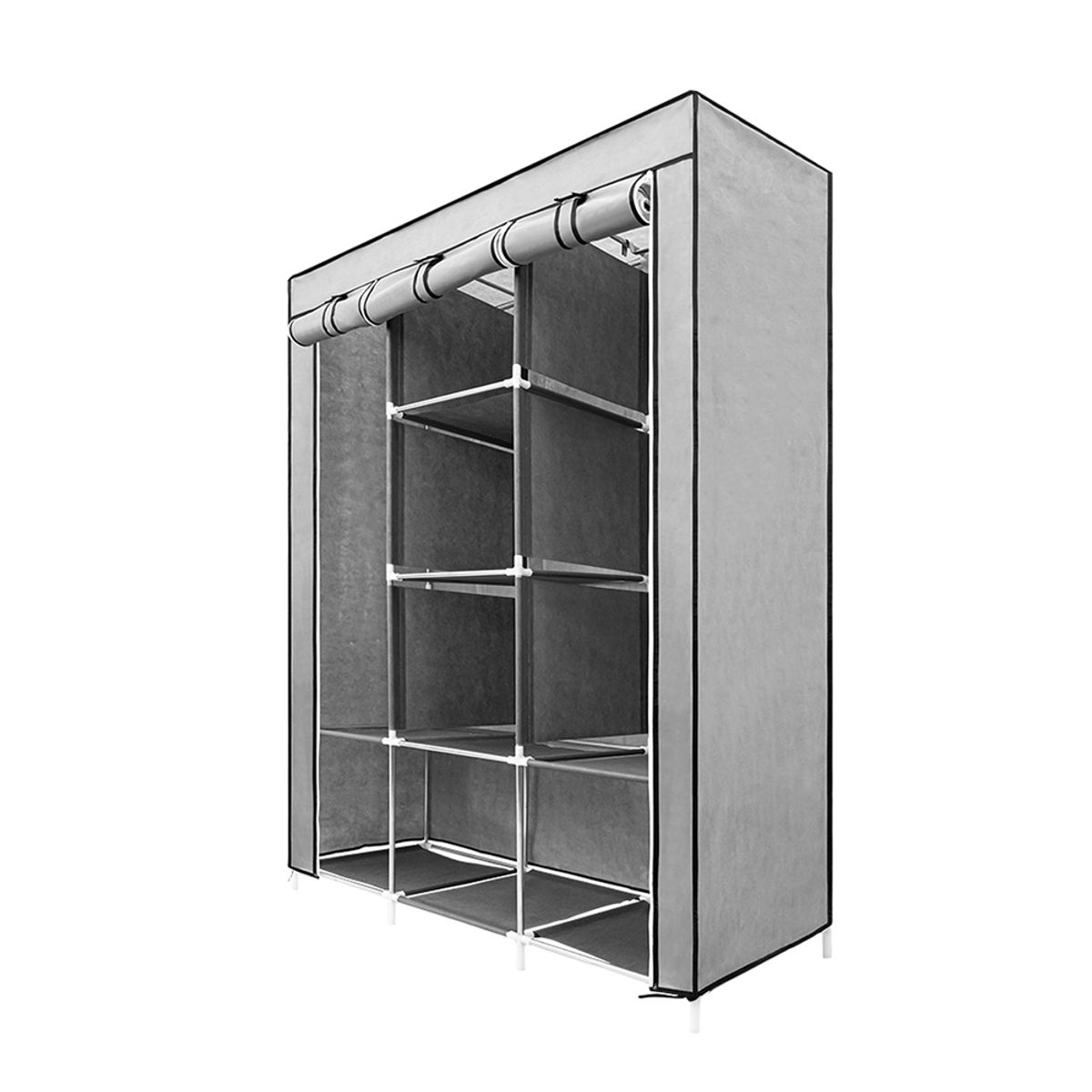 STAY ELIT - Clóset ropero armable reforzado 1.75 m para hogar color gris moderno