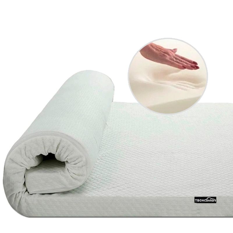 TECHCONFORT - Sobrecolchon topper en viscoelástica memory foam 120x190 semidoble
