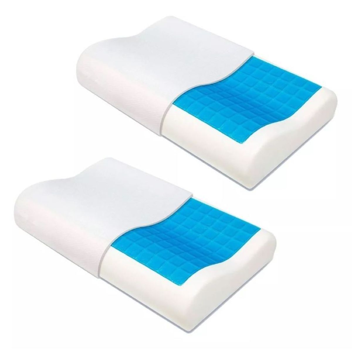 ZHOPI CO - 2 Almohada Ortopedica Memory Foam Gel Activo Fresco Funda