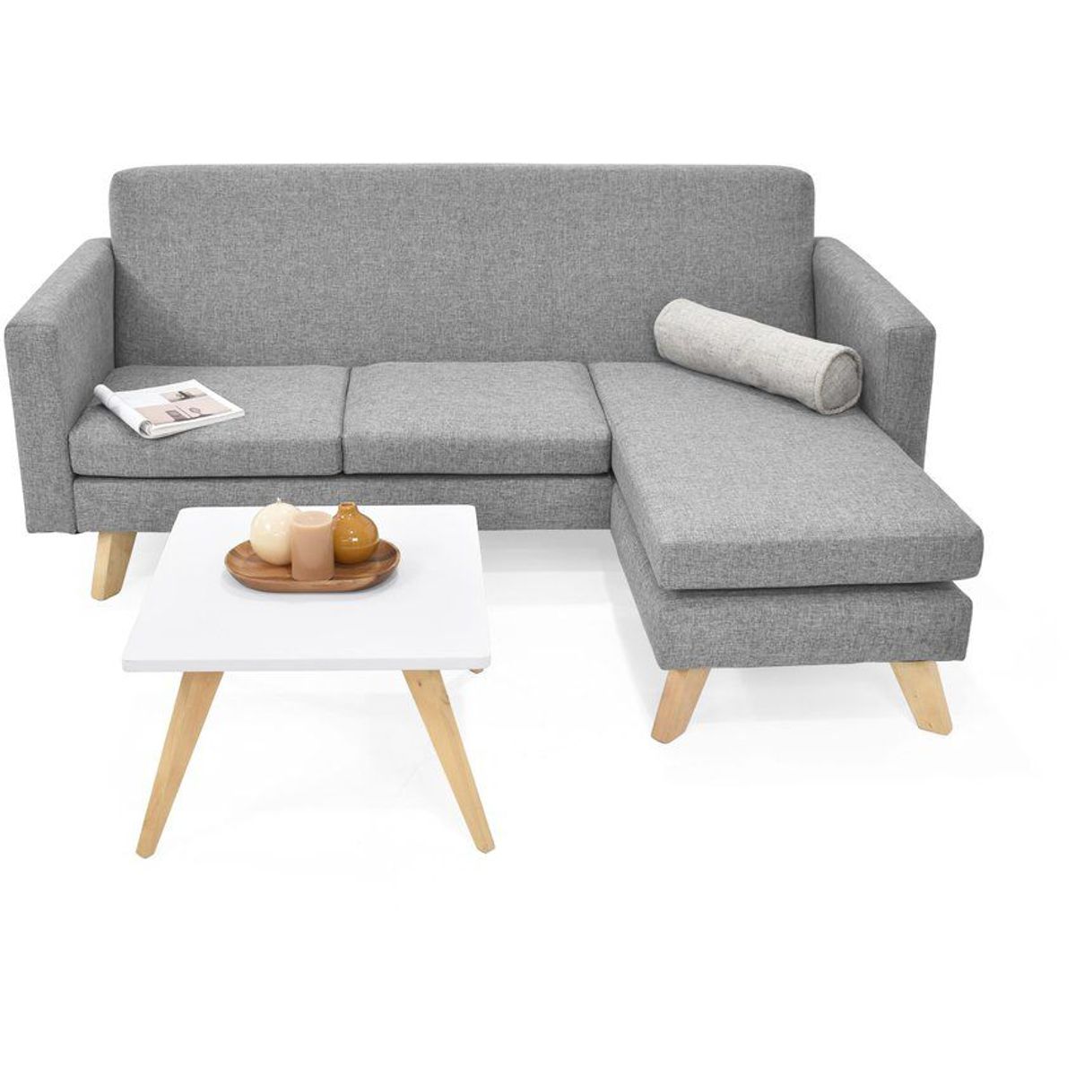 VENECIA - Sala Burdeos en Tela Plata con Mesa de Centro Nova