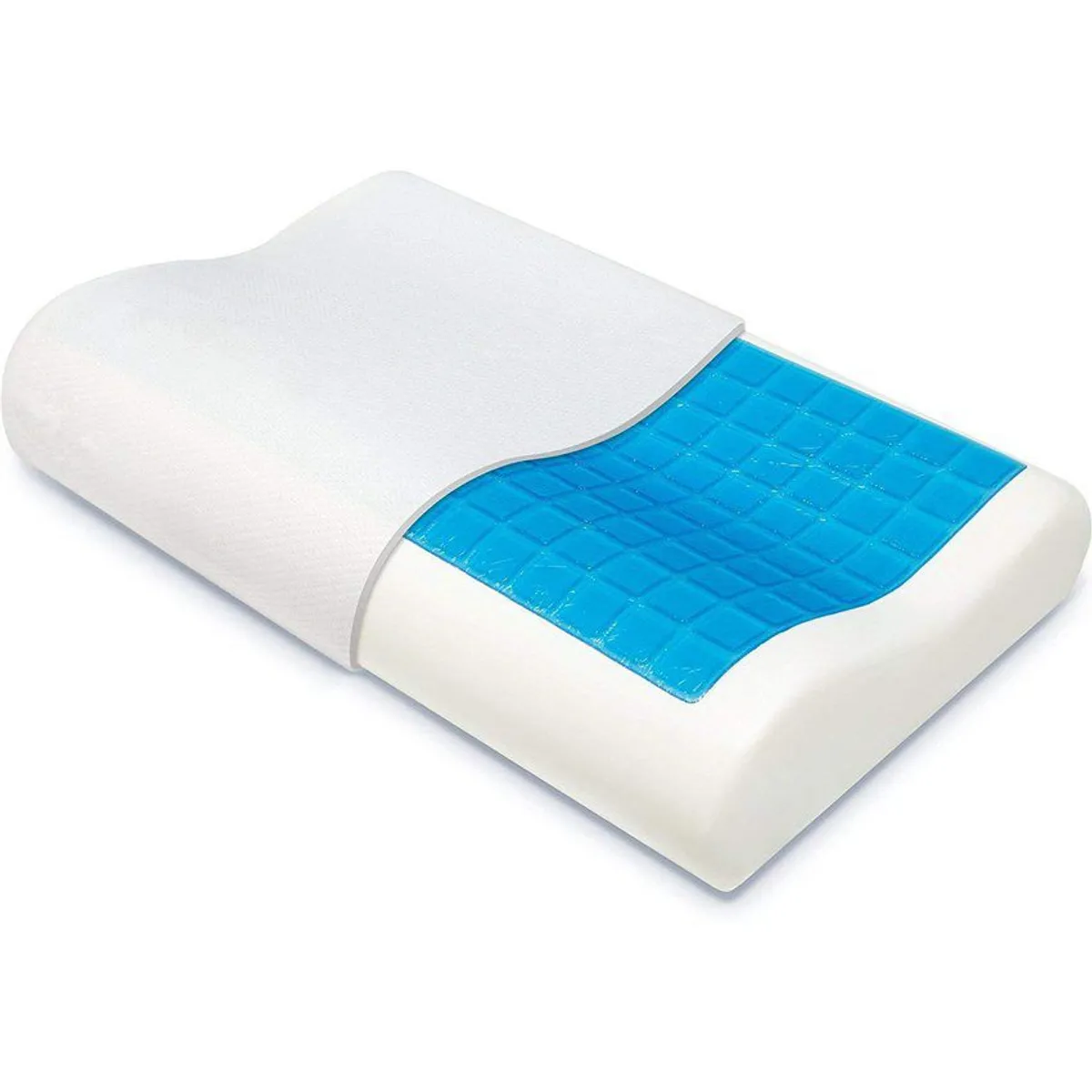 ZHOPI CO - Almohada Ortopédica Memory Foam Gel Activo Mantiene Fresco Con Funda