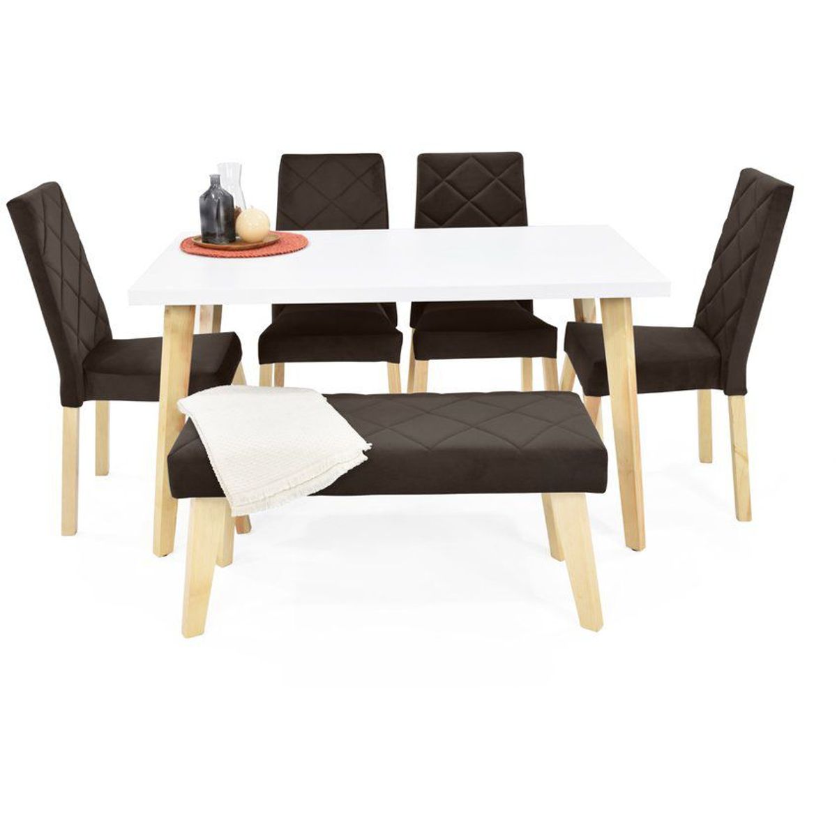 VENECIA - Comedor 6 Puestos Lugo Matiz con Sillas y Butaco Liverpool_.