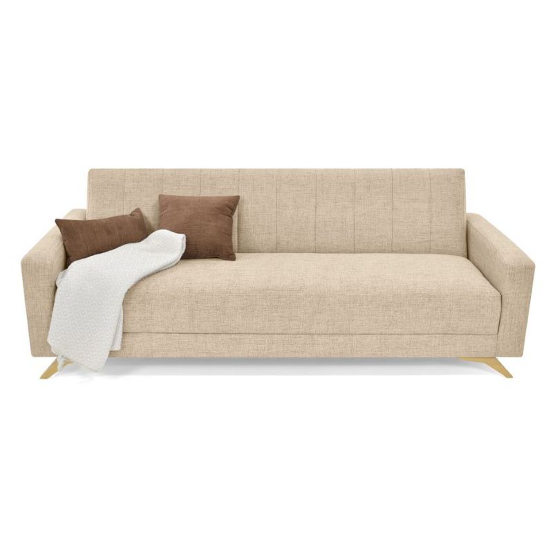 VENECIA - Sofa Cama Reclinable Dominic Beige 206x90x80 Tela Antifluido