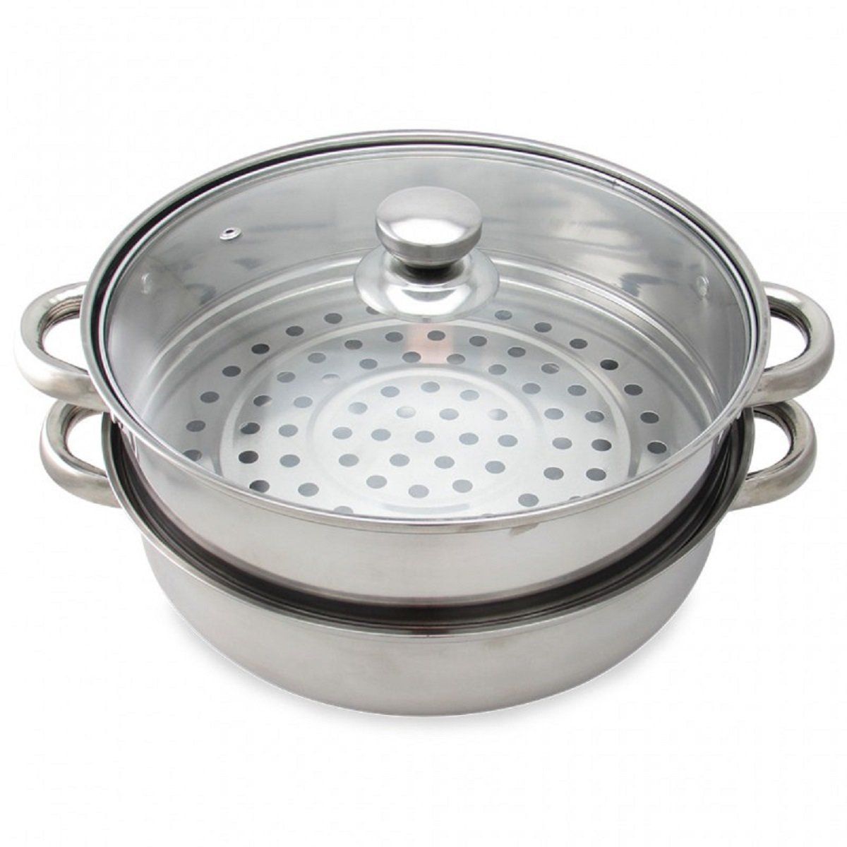 GENERICO - Olla Y Vaporera Cocción Al Vapor Color Plateado