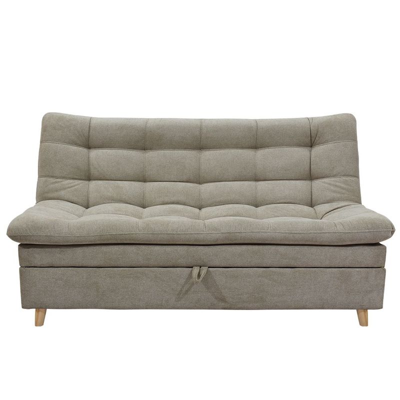 INDUSTRIAL BASESTILOS - Sofá Cama Baúl Lino Beige Patas de Metal