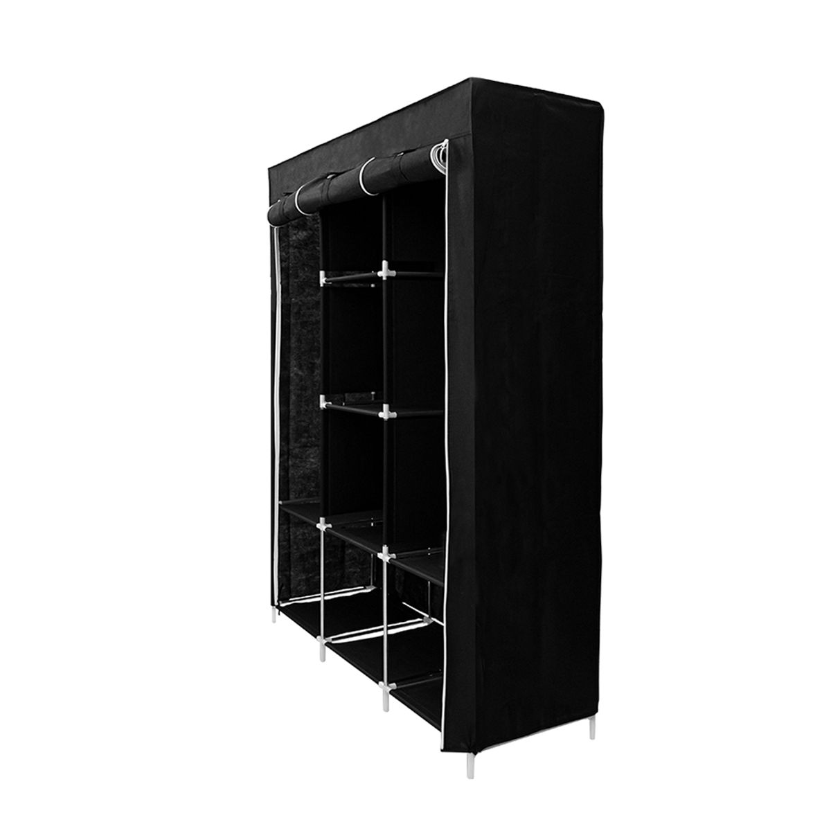 STAY ELIT - Clóset ropero armable reforzado 1.75 m para hogar color negro elegante