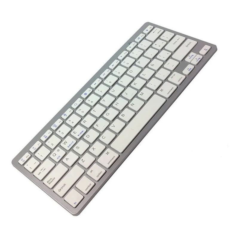SISDATA - Teclado Bluetooth Español para Tablets Celulares Android Win Blanco
