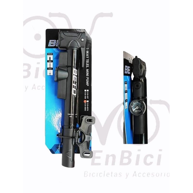 BETO - Mini Bomba de Mano Beto inflador Bicicleta con medidor 120PSI
