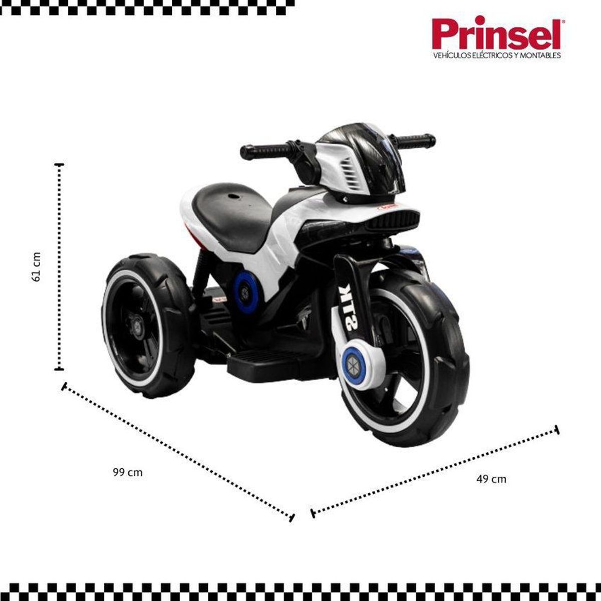PRINSEL - Moto Electrica Recargable niños niñas Star Trek Blanco