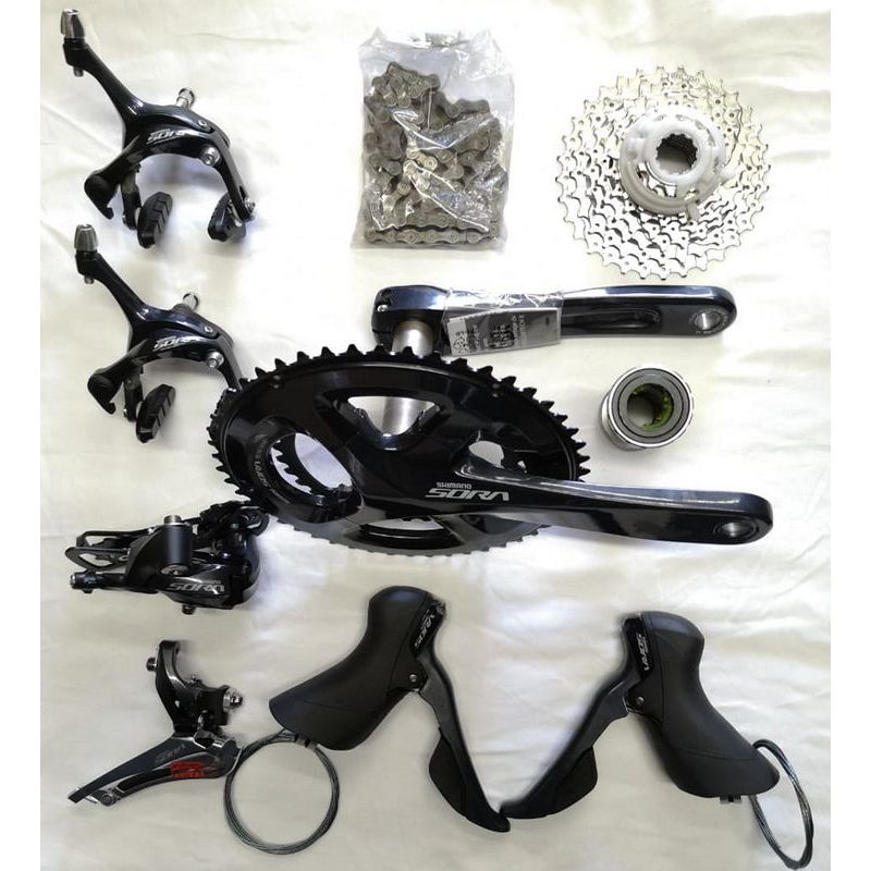 SHIMANO - Grupo completo Shimano Sora R3000 9 Velocidades bicicleta de ruta
