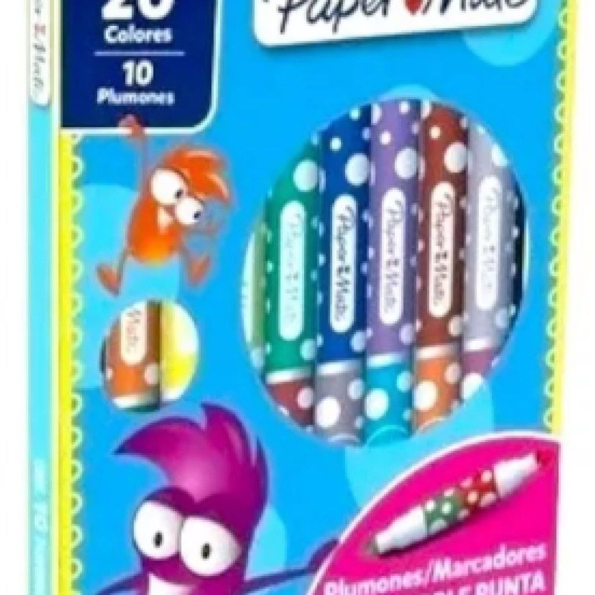 PAPER MATE - Plumones Lavables Doble Punta X 10 Paper Mate
