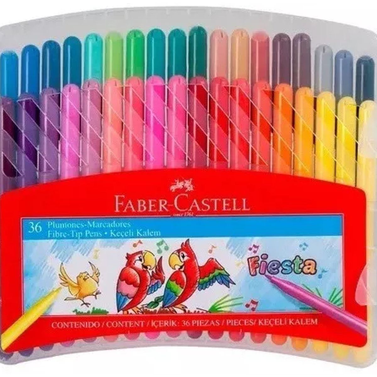 FABER CASTELL - Estuche Plumones Fiesta X 36 Faber Castell