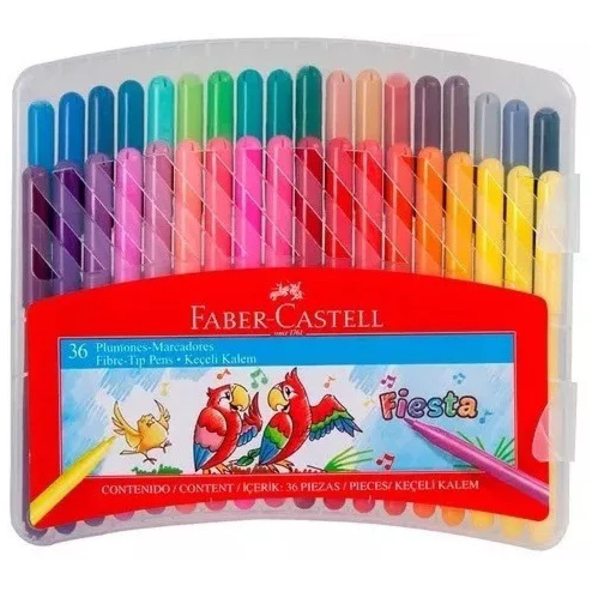 FABER CASTELL - Estuche Plumones Fiesta X 36 Faber Castell