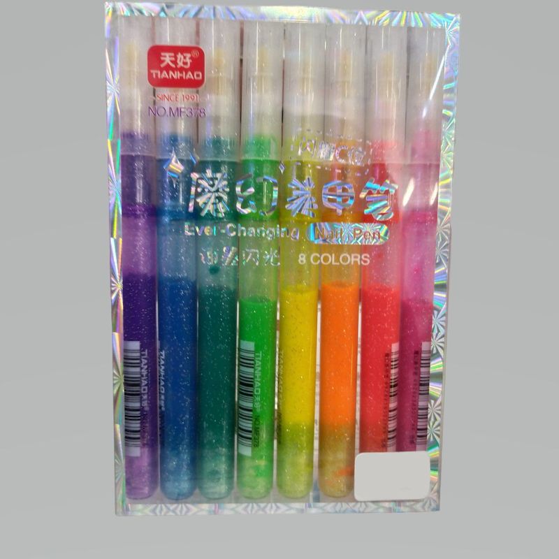 GARABATOS - Estuche Plumones Escarchado X 8 Tianhao