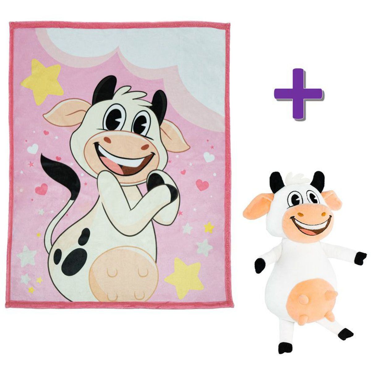 TOY CANTANDO - Peluche la vaca lola cobija rosada la vaca lola