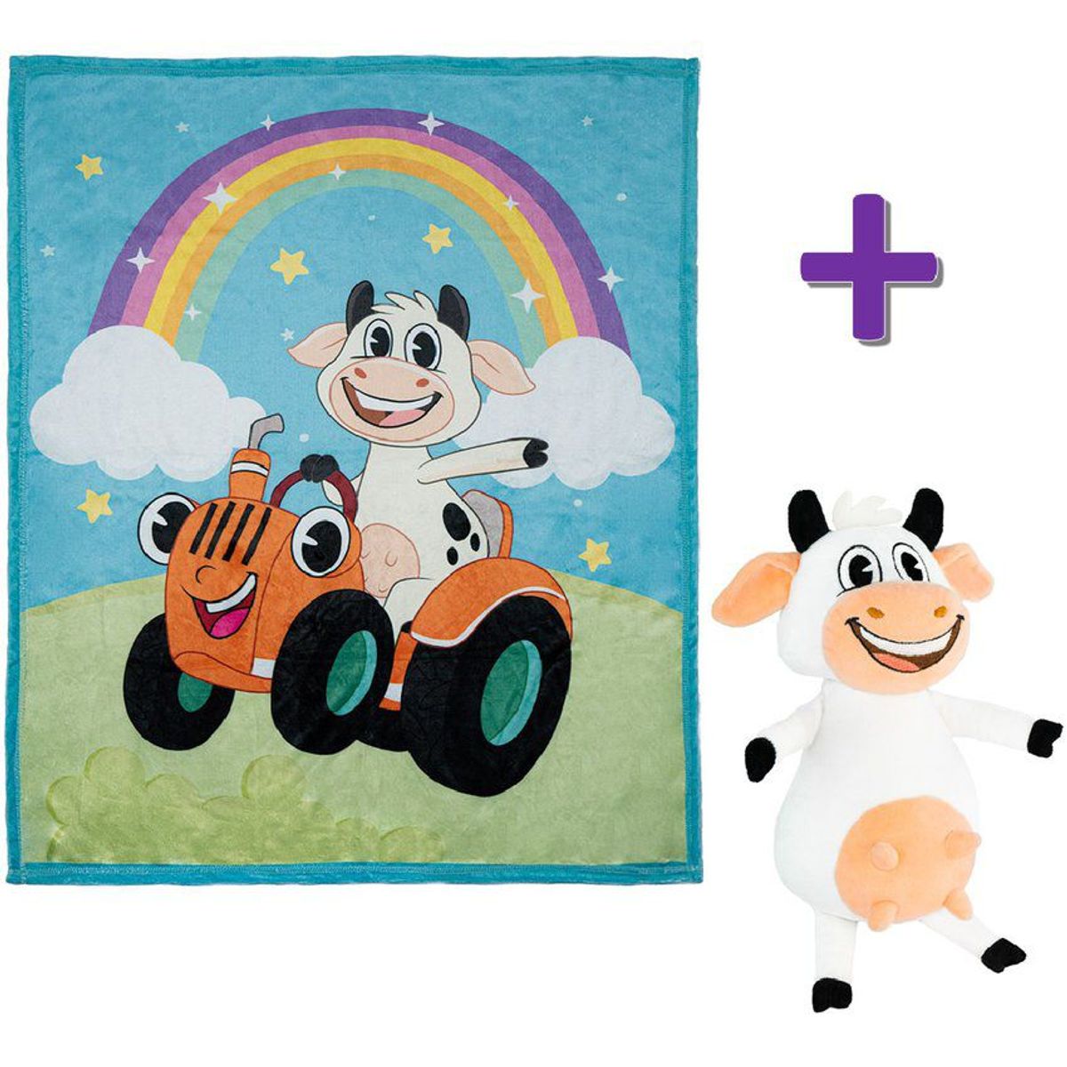 TOY CANTANDO - Peluche la vaca lola cobija tractor la vaca lola