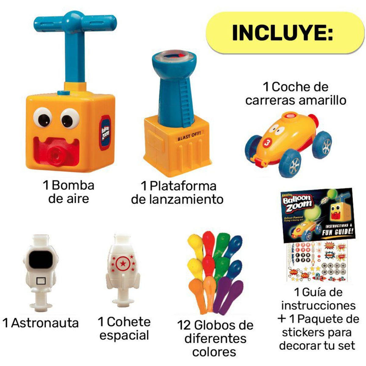 ONTEL - Kit Juguetes Impulsados Por Globos Balloon Zoom