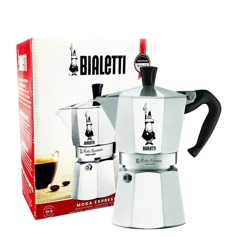 BIALETTI - Cafetera Moka Bialetti Express Plateada (3 Tazas de espresso - 130 ml)