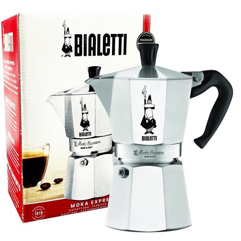 BIALETTI - Cafetera Moka Bialetti Express Plateada (6 Tazas de espresso - 270 ml)
