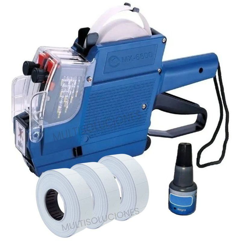 GENERICO - Combo Etiquetadora  MX6600 incluye Tinta 3 Rollos Etiquetas