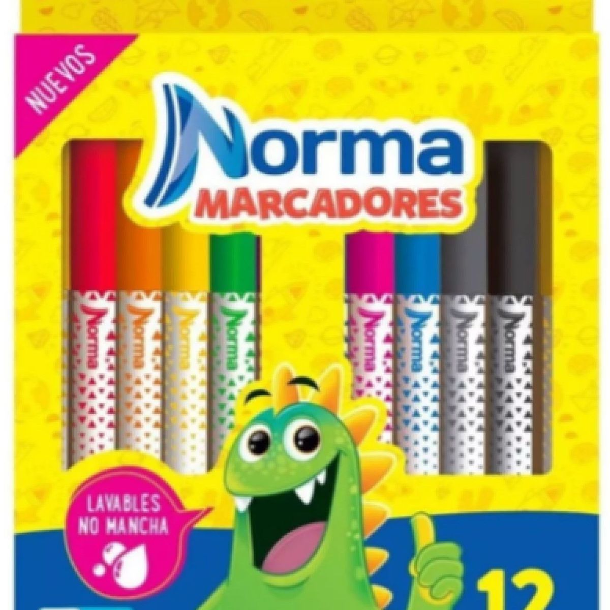 EDITORIAL NORMA - Marcadores Plumones Lavables  X 12 Norma
