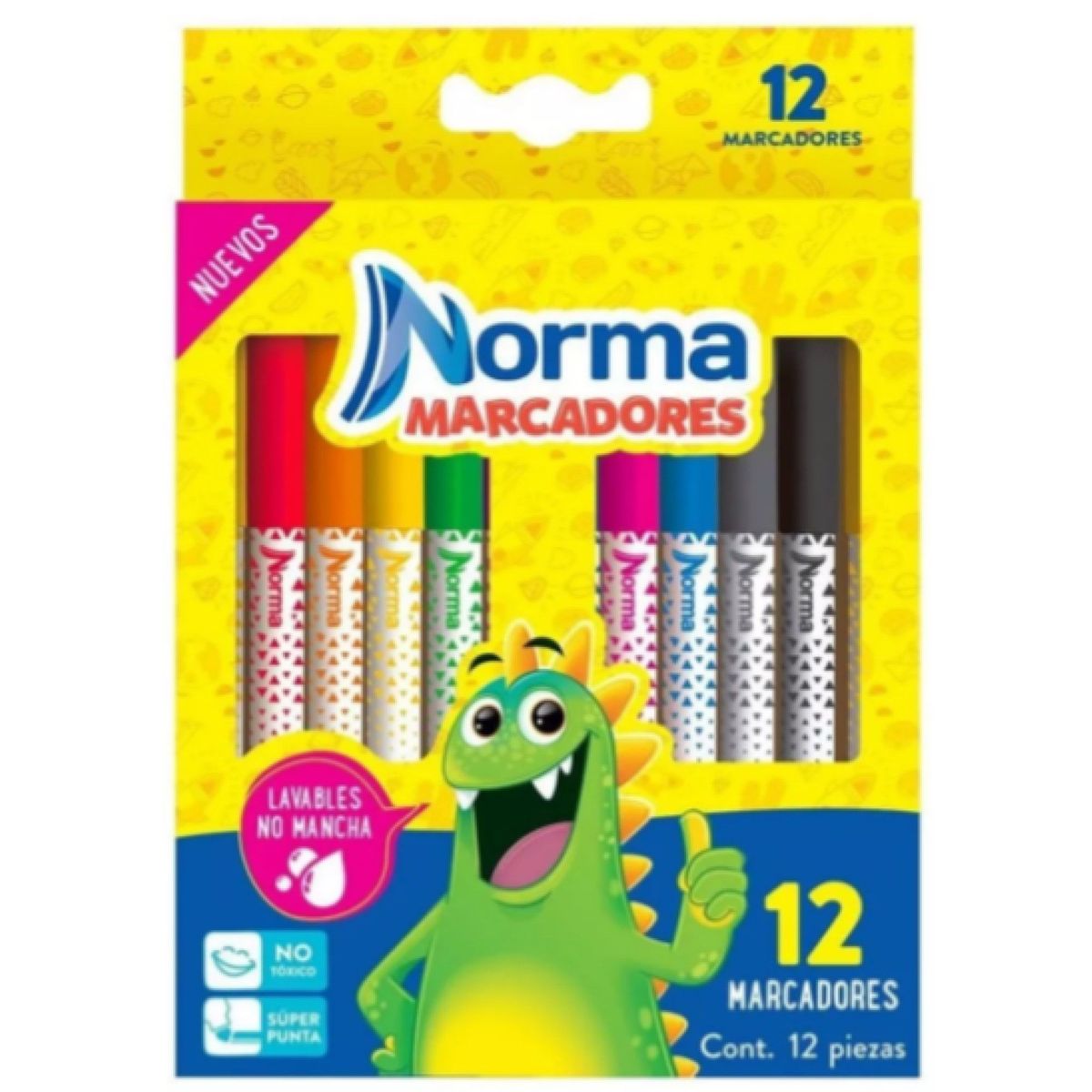 EDITORIAL NORMA - Marcadores Plumones Lavables  X 12 Norma
