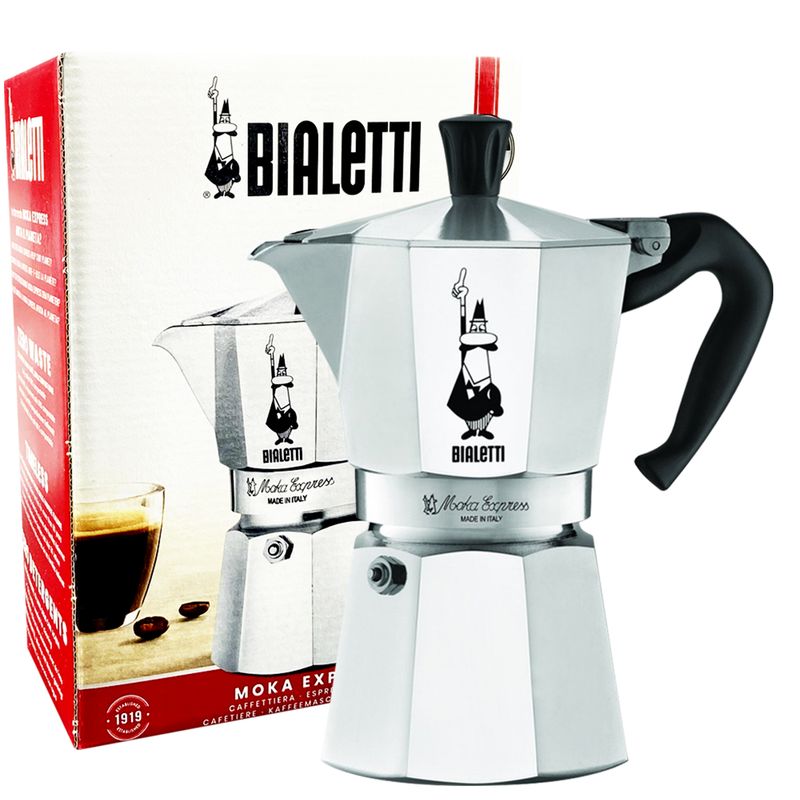 BIALETTI - Cafetera Moka Bialetti Express Plateada (9 Tazas de espresso - 420 ml)