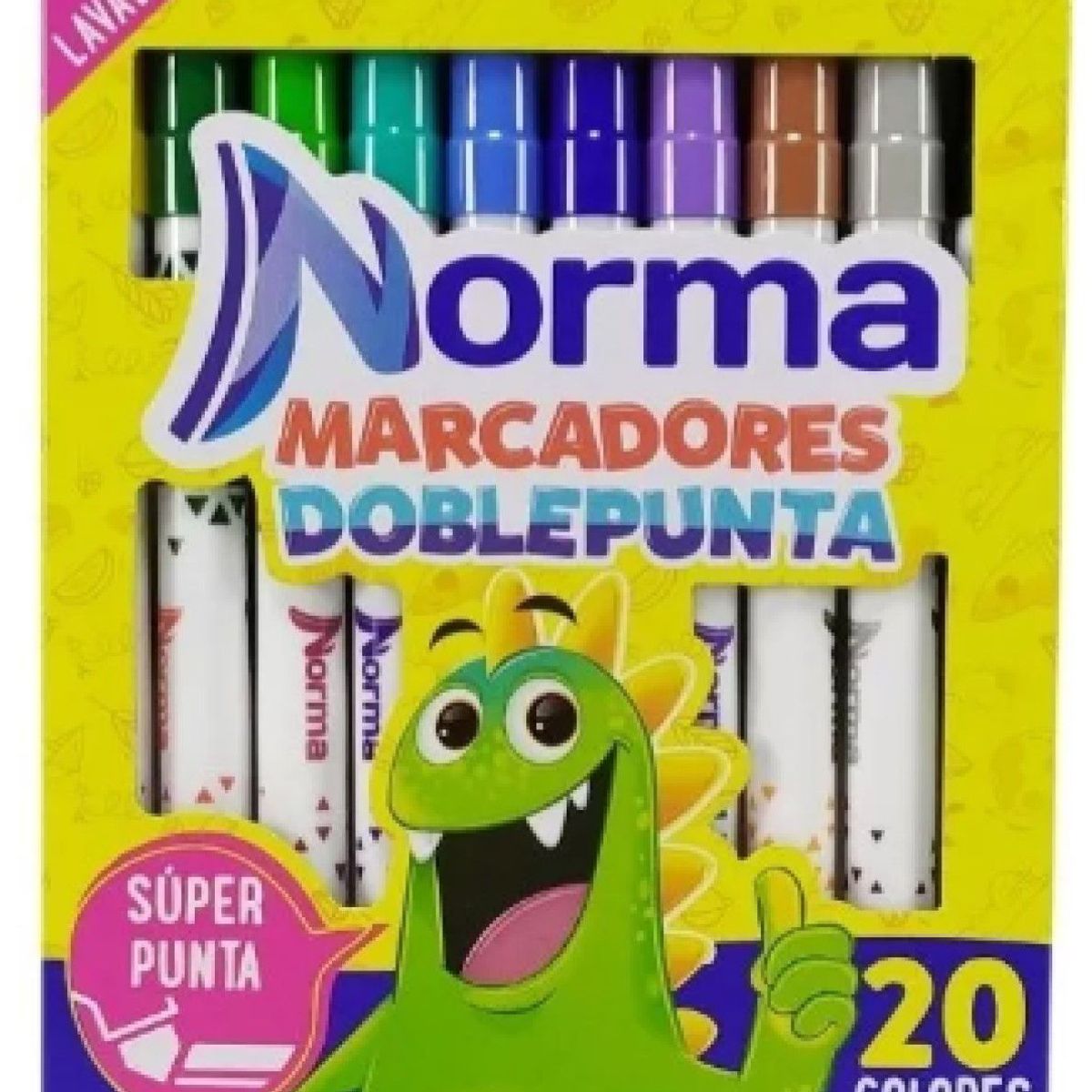 EDITORIAL NORMA - Marcadores Plumones Lavables Doble Punta X 10 Norma