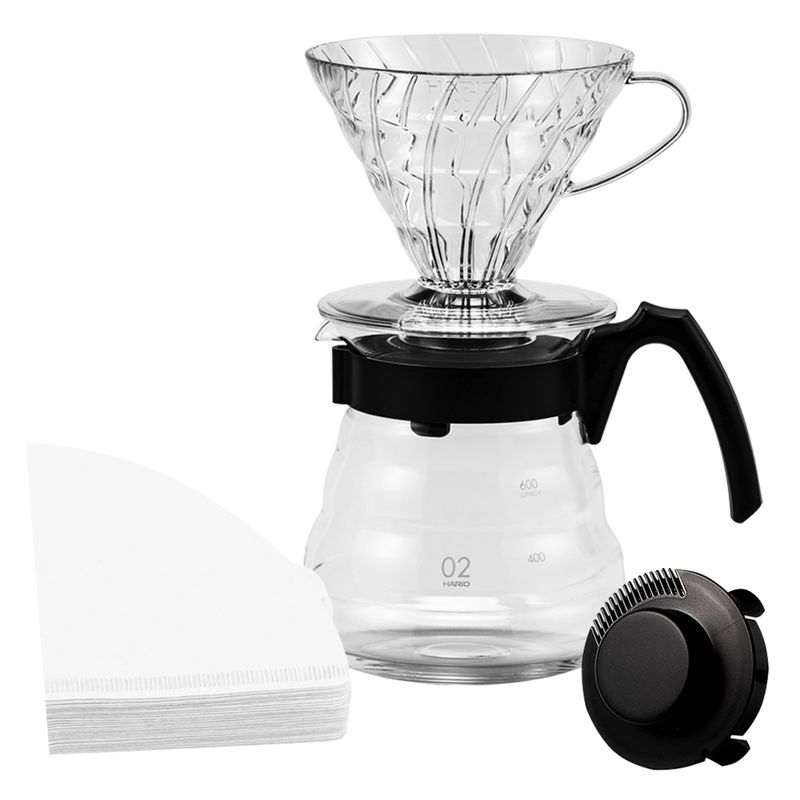 HARIO - Kit Dripper V60 Hario Transparente (Tamaño #2 - 700 ml)