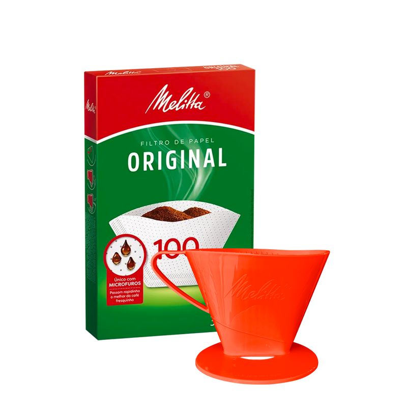 MELITTA - Portafiltro Melitta Rojo (Tamaño #100) con 30 filtros