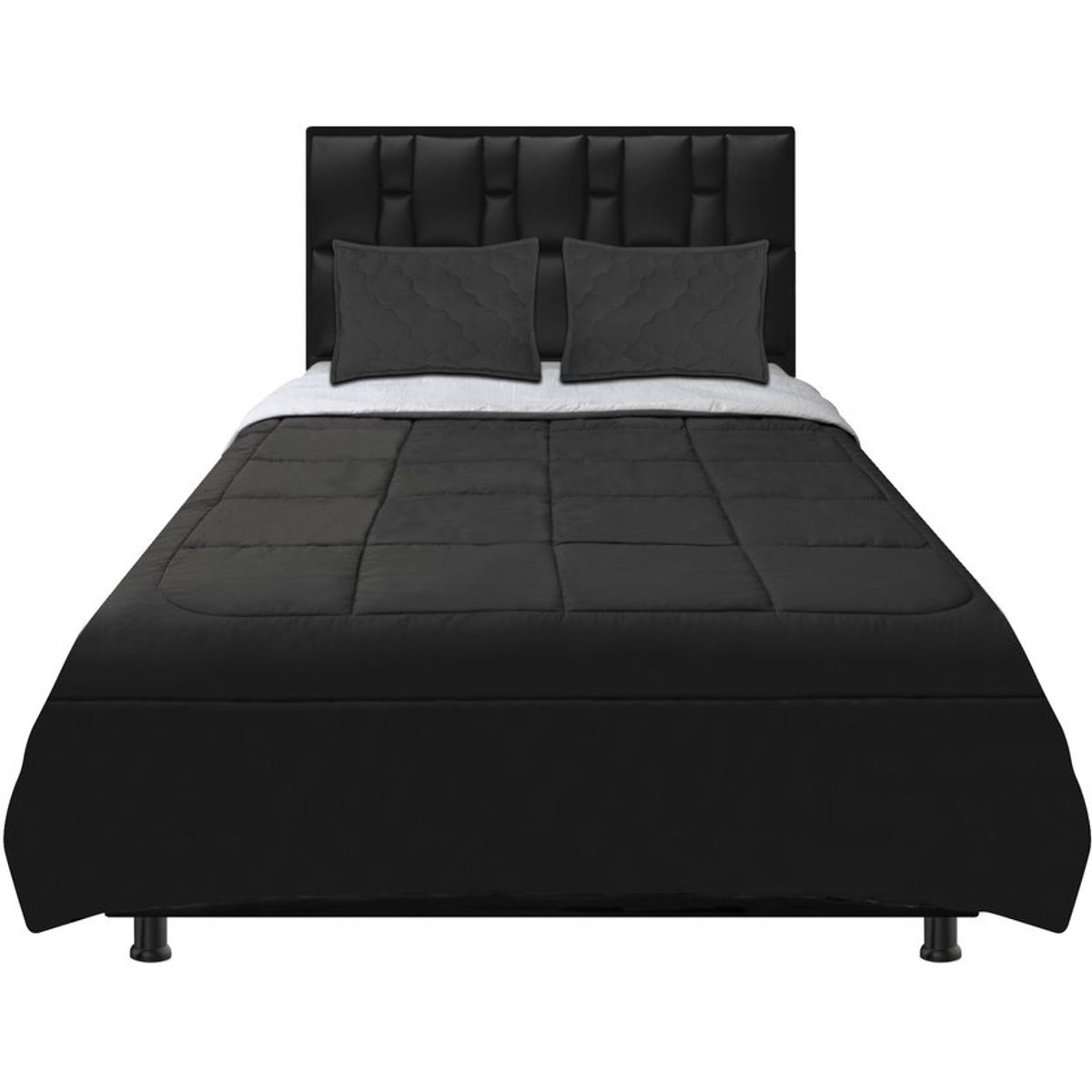 DORMILANDIA - Cubrelecho doble faz queen 160 negro - blanco