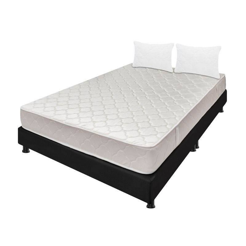 DORMILANDIA - Combo colchón queen 160x190 espumado multisleep  base cama dividida  almohadas