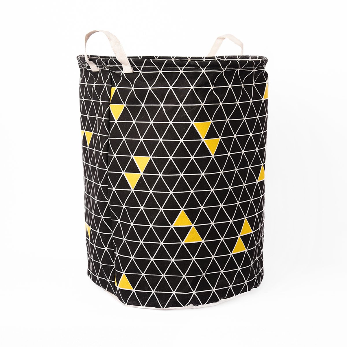 ESSENZA - Canasta para Clasificar Ropa Sucia - Triángulos Amarillo-Negro Essenza