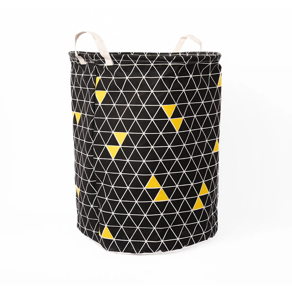 ESSENZA - Canasta para Clasificar Ropa Sucia - Triángulos Amarillo-Negro Essenza