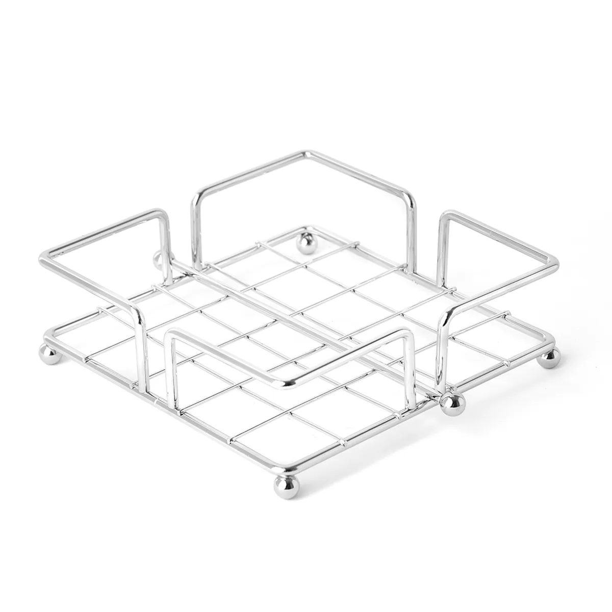 ESSENZA - Servilletero Horizontal Cuadrado Cromado de Lujo con Soporte Essenza