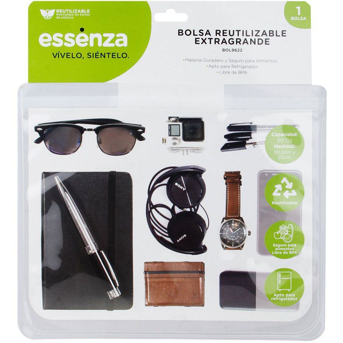 ESSENZA - Bolsa reutilizable essenza para viajes x 1 und bol9622